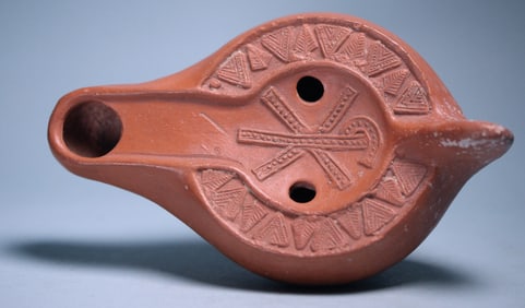 Byzantine Red-Ware Lamp: Chi-Rho