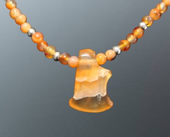 Bactrian Carnelian Axe Pendant Necklace