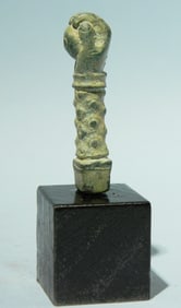 Roman Bronze Handle: Hand Holding Fruit