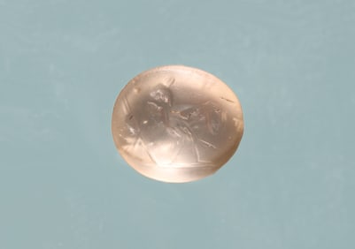 Roman Chalcedony Intaglio of a Rooster