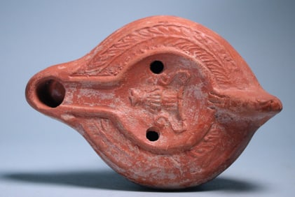 Roman Red-Ware Lamp: Kantharos