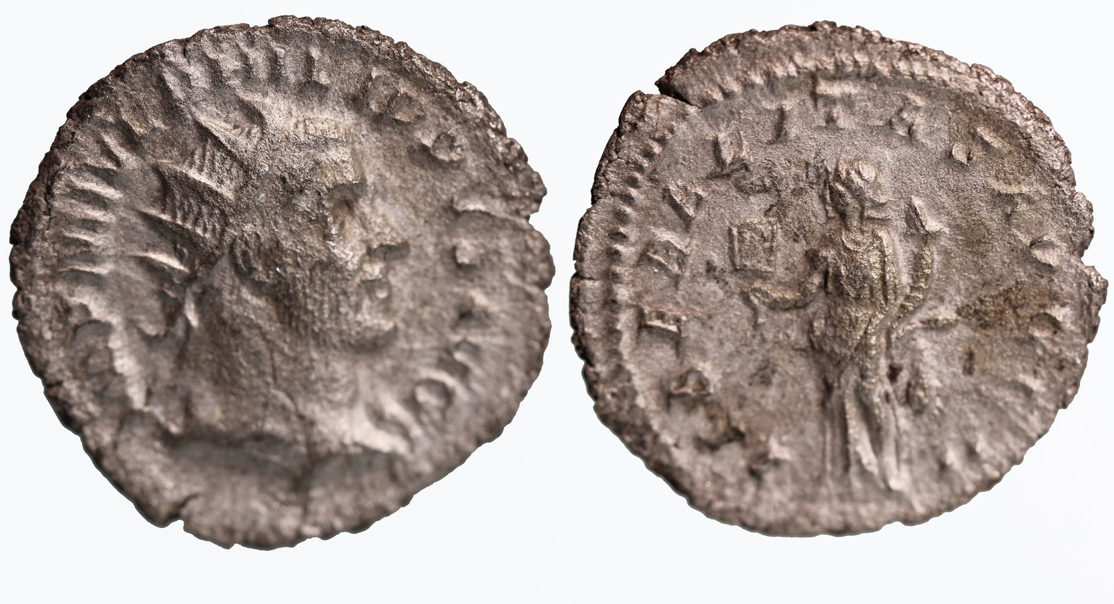 Philip I 244-249 AD: Silver antoninianus, 21 mm, 2.52 gm. Obv: IMP M IVL PHILIPPVS AVGRadiate, draped bust of Philip right.Rev: LIBERALITAS AVGG II Liberalitas standing left with abacus & cornucopiae. Philip I, the Arab, 