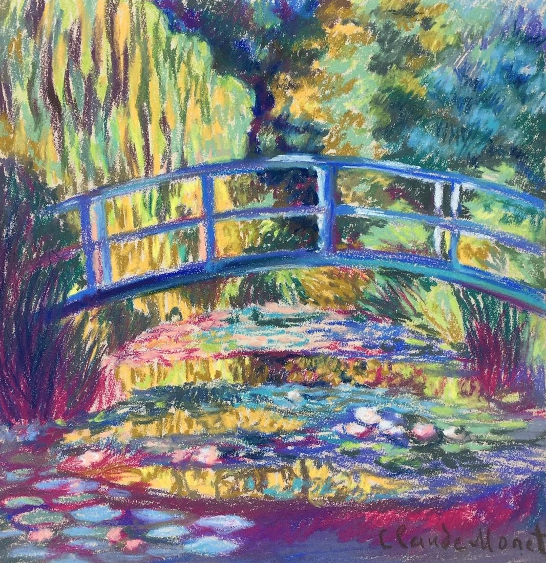 Claude Monet pastel on paper Impressionism water lilies nature (1 of 2)