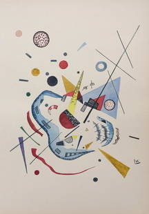 Wassily Kandinsky watercolor on paper Russian abstract: Watercolor on paper, painting. Signed lower right. From a private collection. 8,1 x 11,6 in. (20,5 x 29,5 cm). Wassily Kandinsky (1866-1944, Russia). It is being sold in the manner or style of the