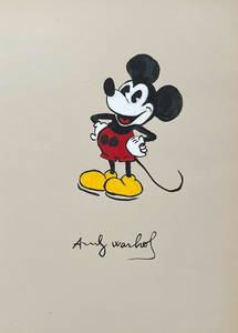 Acrylic on paper American Pop Art Andy Warhol Mickey mouse painting