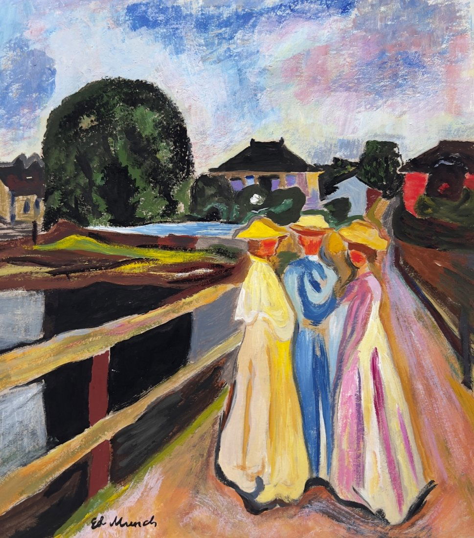 Edvard Munch tempera painting Norwegian Expressionism (1 of 2)