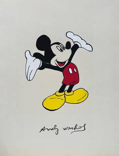 Andy Warhol acrylic on paper American Pop Art Mouse: Acrylic on paper, painting. Signed lower part. From a private collection. 7,9 x 10,4 in. (20,1 x 26,5 cm). Andy Warhol (1928-1987, American). It is being sold in the manner or style of the artist.