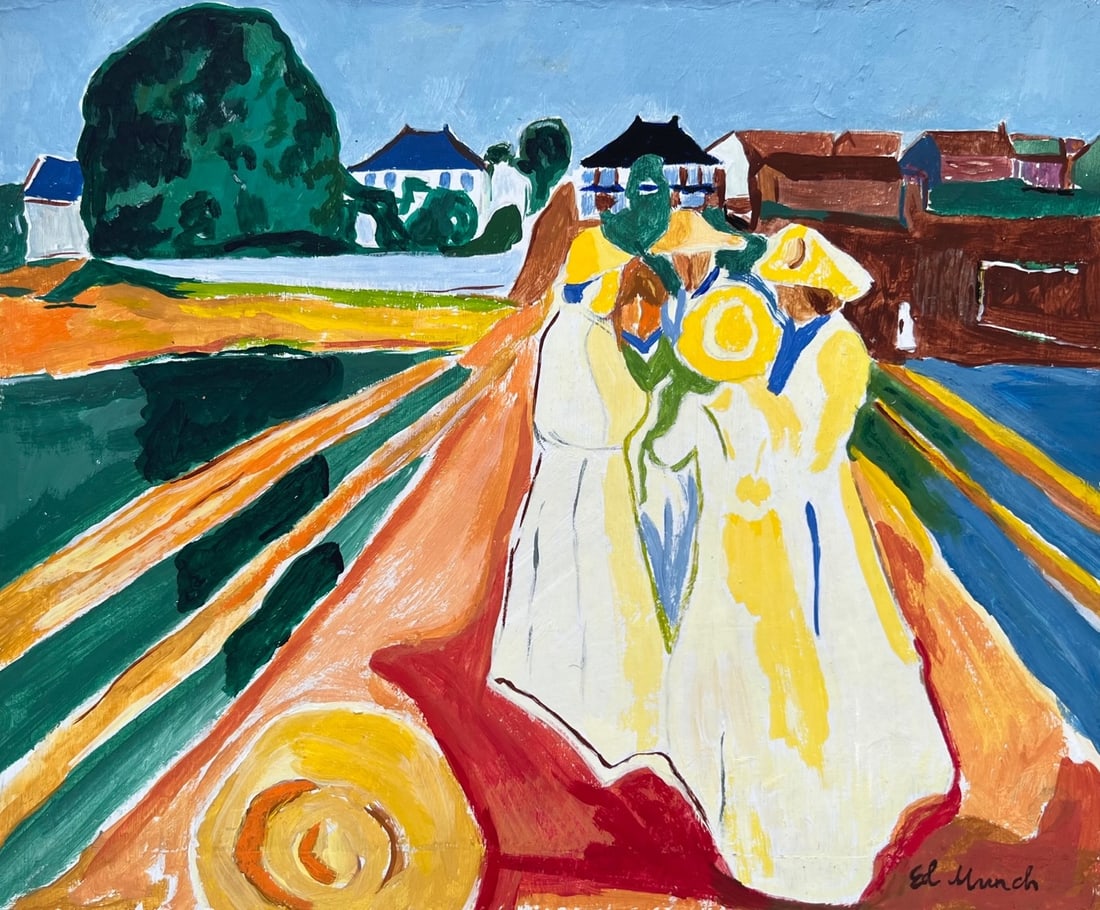 Edvard Munch tempera painting Norwegian Expressionism bridge (1 of 2)