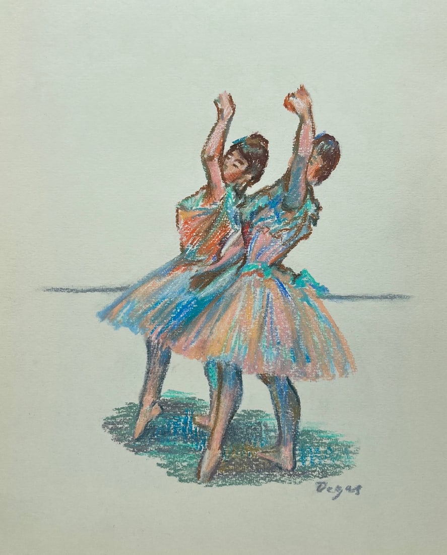 Edgar Degas after French Impressionism pastel on paper dancers (1 of 2)