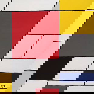 Acrylic painting Piet Mondrian after Dutch Abstract: Acrylic on canvas on cardboard, painting. From a private collection. 11,8 x 11,8 in. (30 x 30 cm). Piet Mondrian (1872-1944, Dutch). It is being sold in the manner or style of the artist. Depicts an