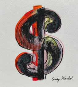 Andy Warhol after American Pop Art mixed media dollar sign (1 of 2)