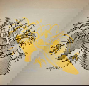 Watercolor ink painting Andy Warhol after American Pop Art 1928-1987 (1 of 2)