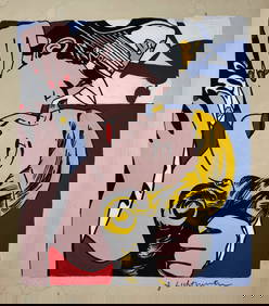 Acrylic painting Roy Lichtenstein after American Pop Art 1923-1997 (1 of 2)