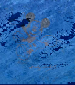 Andy Warhol after American Pop Art acrylic on cardboard Mickey Mouse painting (1 of 2)