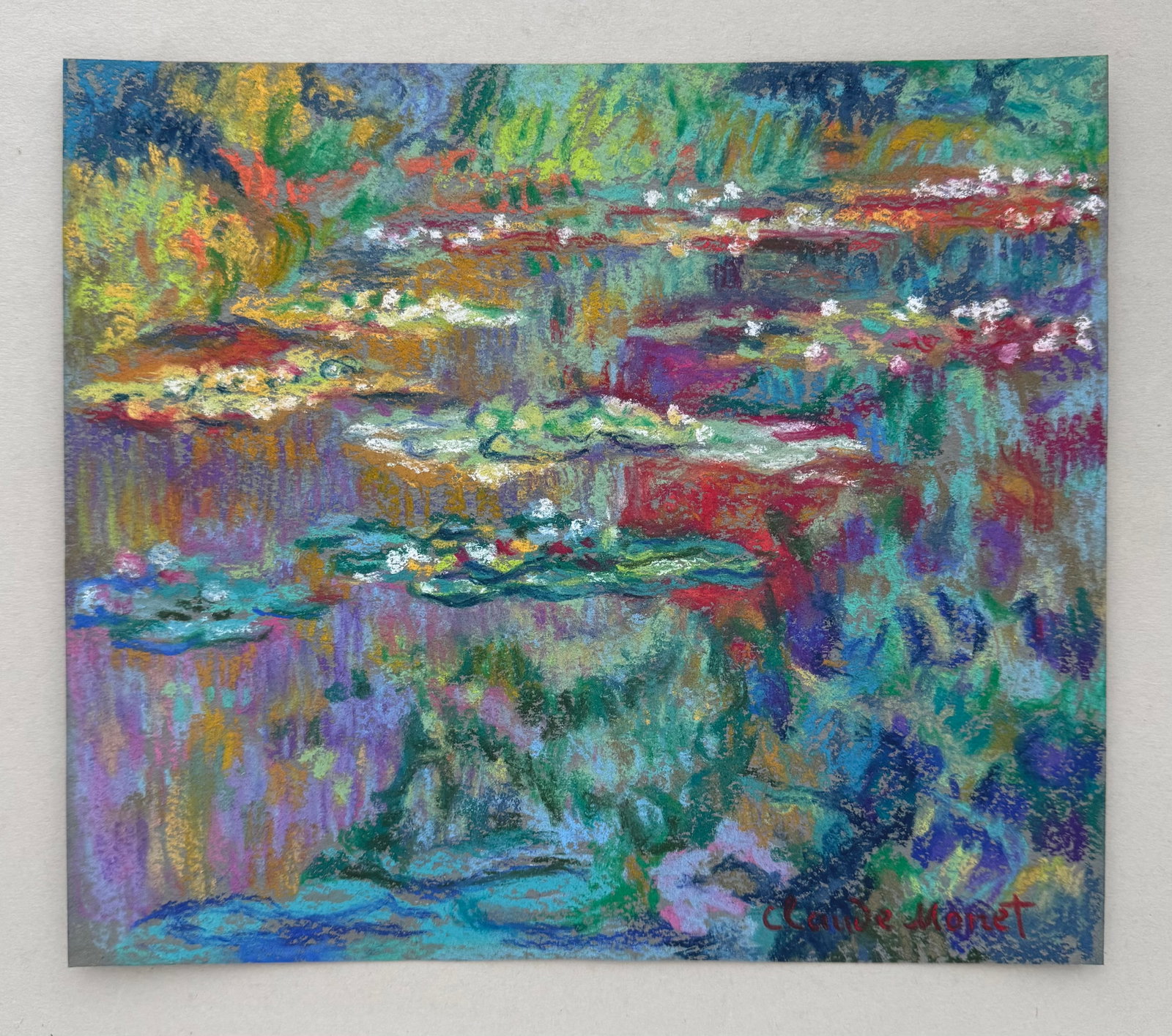 Claude Monet after French Impressionism pastel painting water lilies 1840-1926 - 2