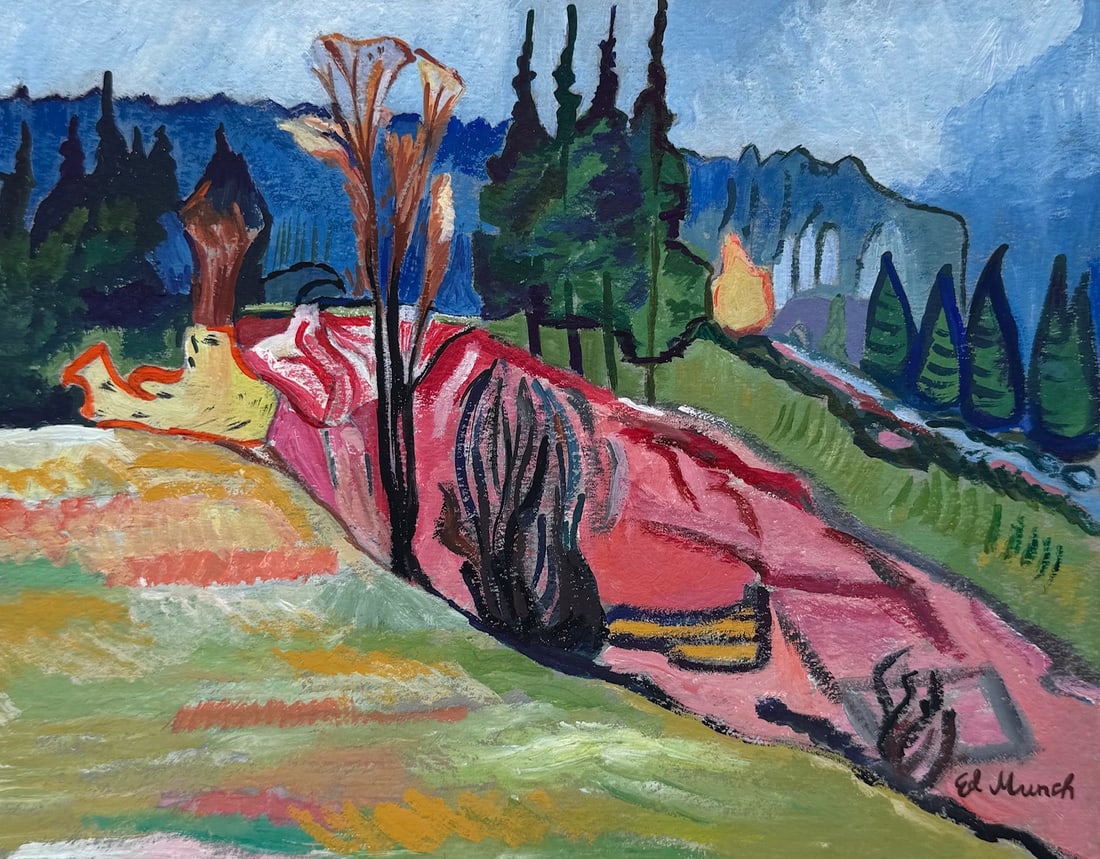 Edvard Munch after Norwegian Expressionism painting on paper nature (1 of 2)