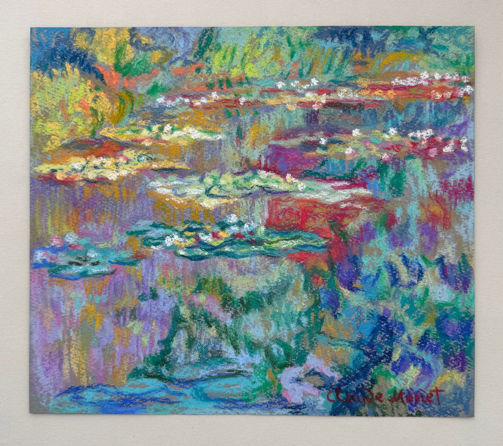 Claude Monet after French Impressionism pastel painting water lilies - 2