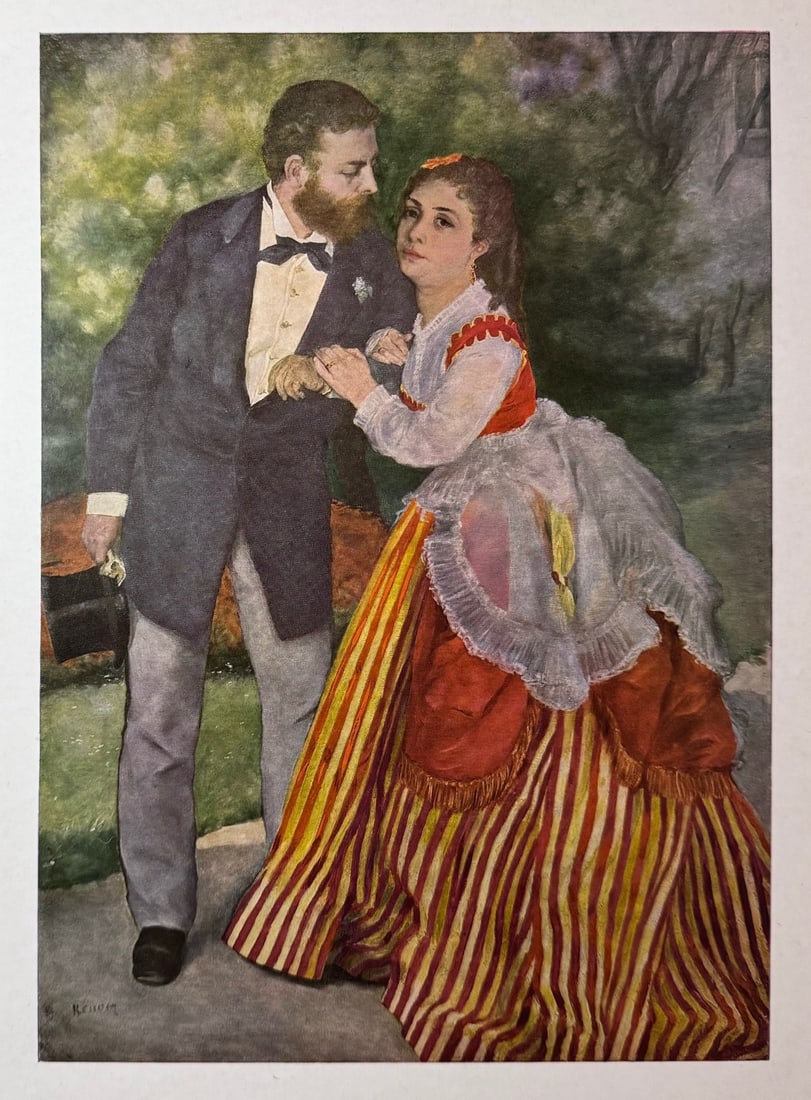 Auguste Renoir vintage lithograph print French Sisley couple (1 of 3)