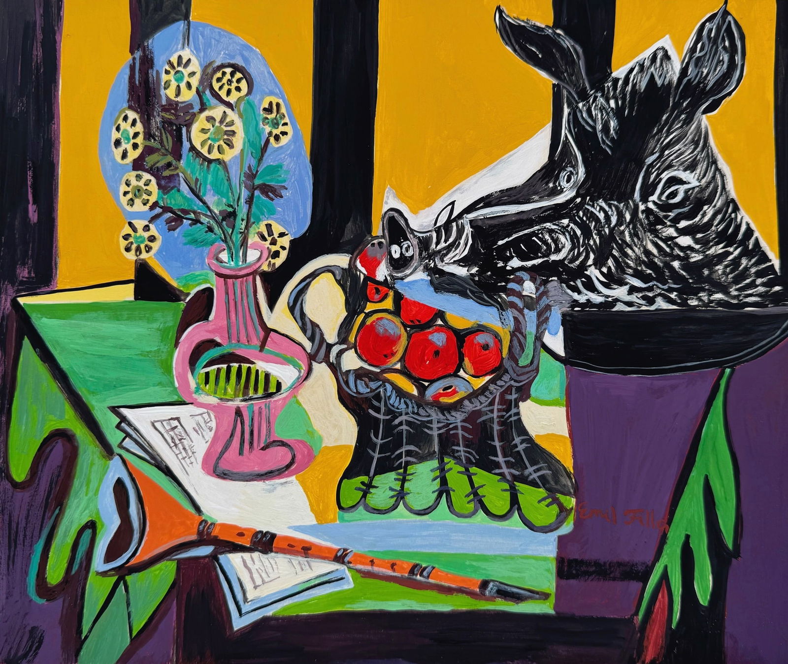 Oil on paper Emil Filla after Czech Cubist painting still life (1 of 2)