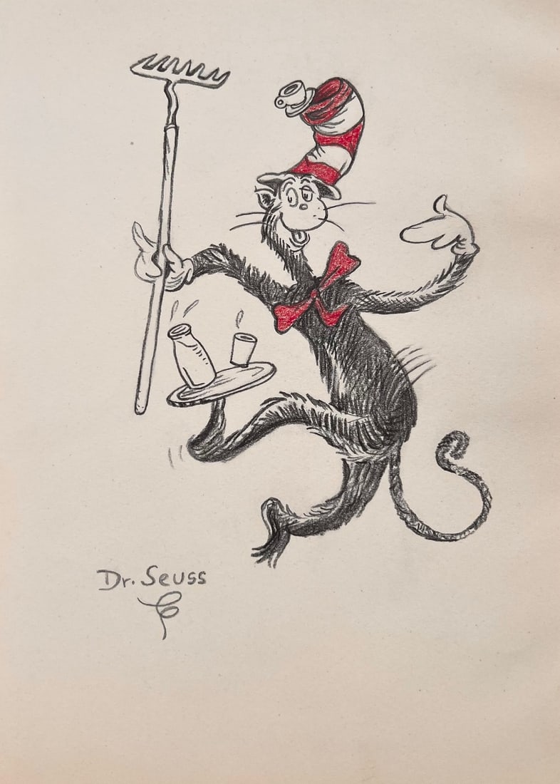 Dr. Seuss after American cartoon drawing Cat art sketch (1 of 2)