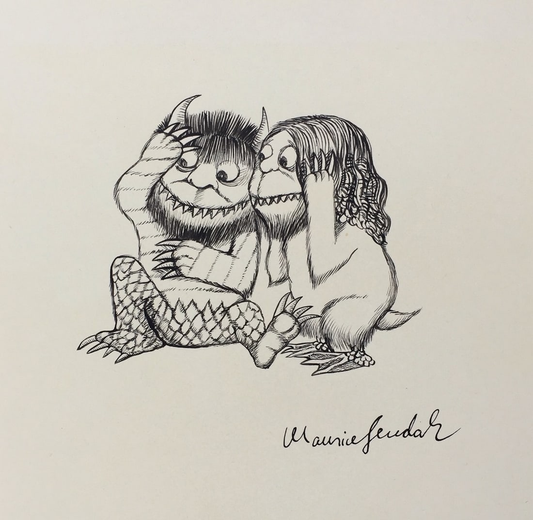 Ink drawing on paper Maurice Sendak style of American monsters (1 of 2)