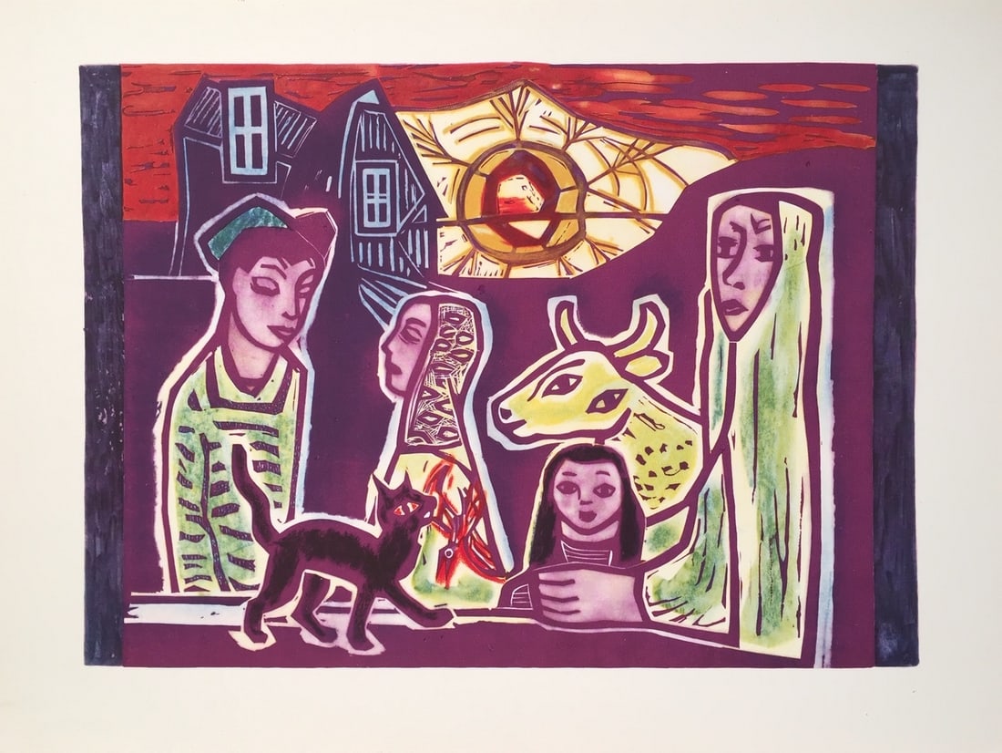 Vintage Litho print Icelandic Jon Engilberts Family (1 of 3)