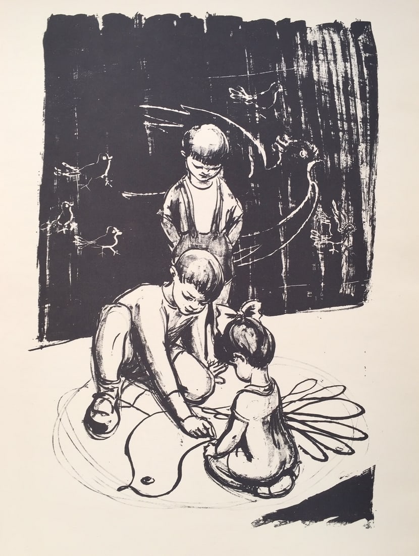 Marcel Chirnoaga Romanian vintage litho print dove peace (1 of 3)