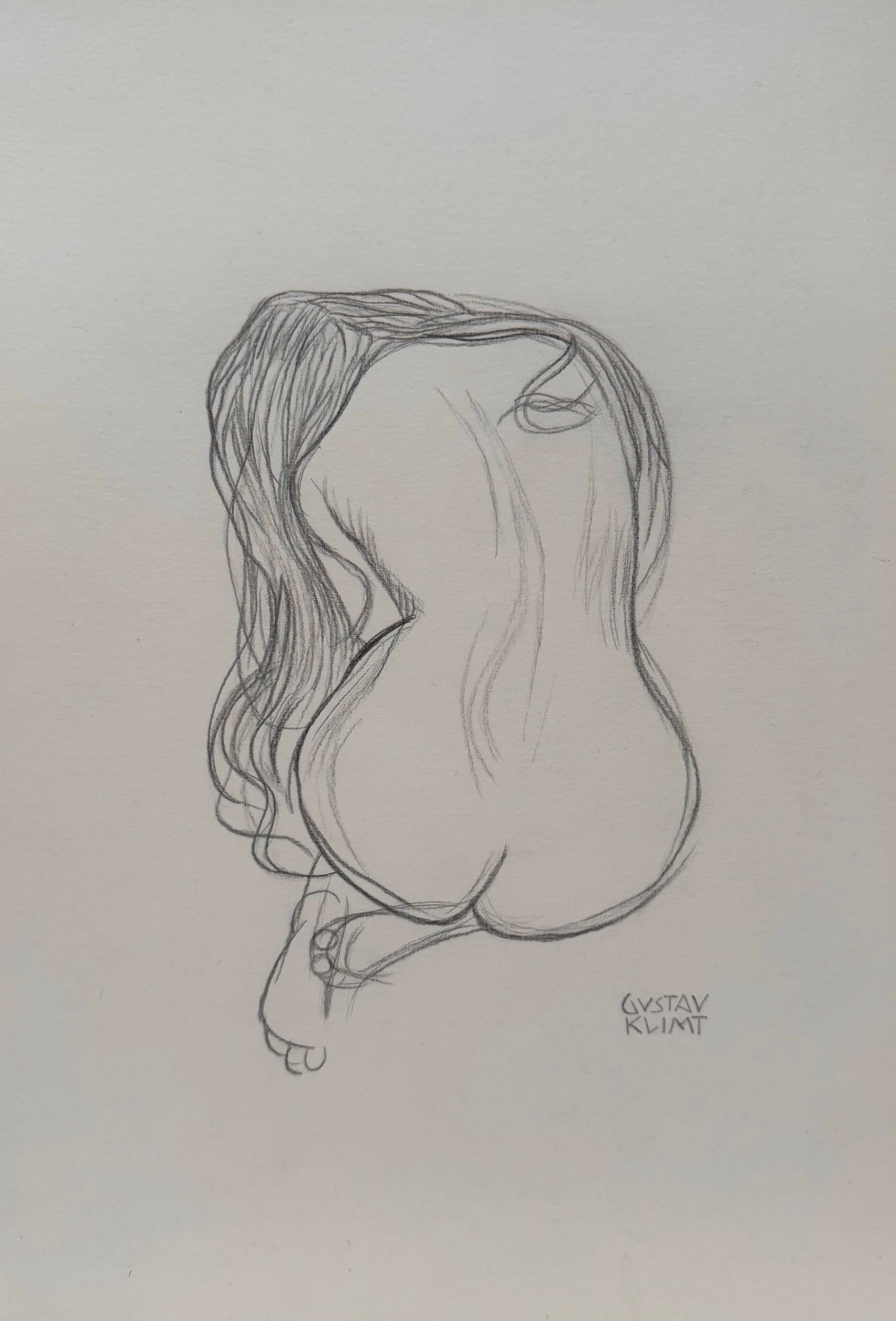 Drawing Gustav Klimt after Austrian Modernist charcoal portrait 1862-1918 (1 of 2)