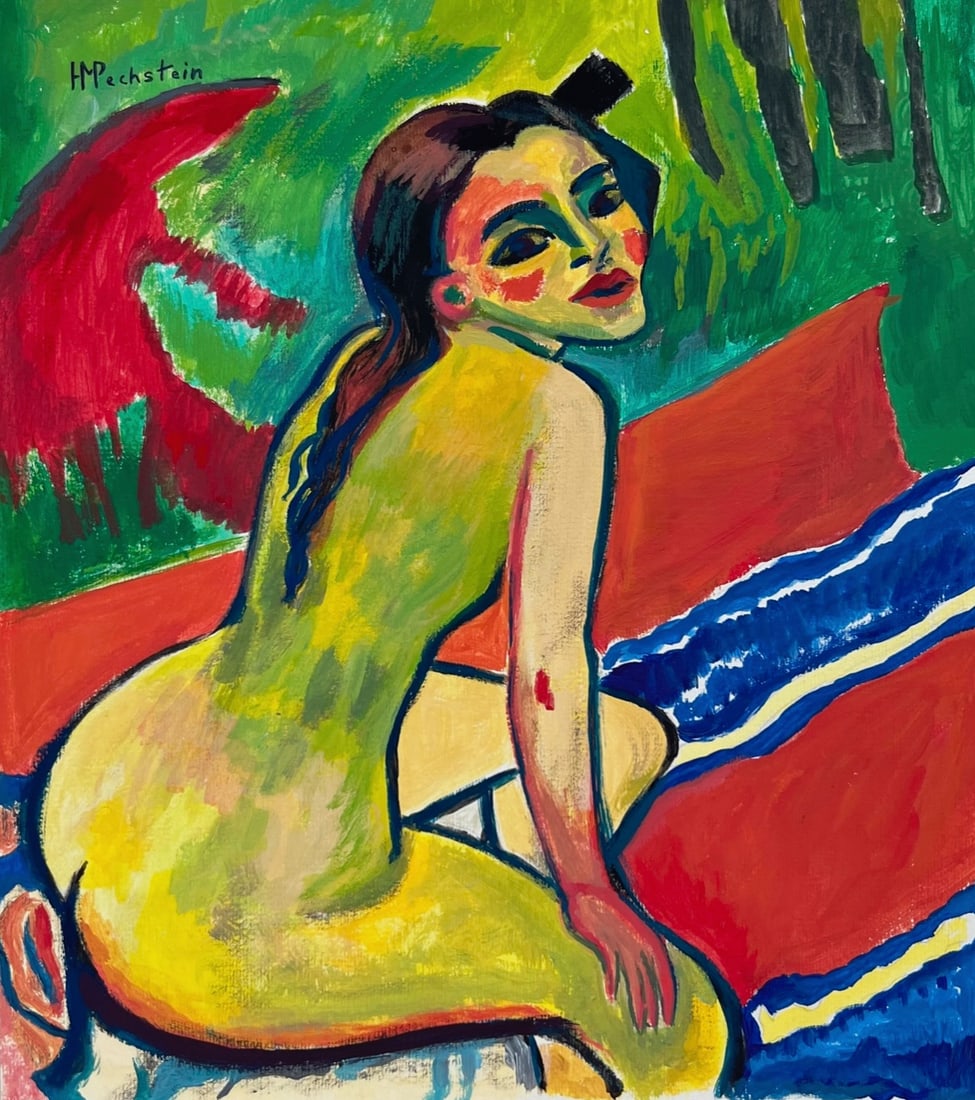 Hermann Max Pechstein after German Expressionist tempera painting (1 of 2)