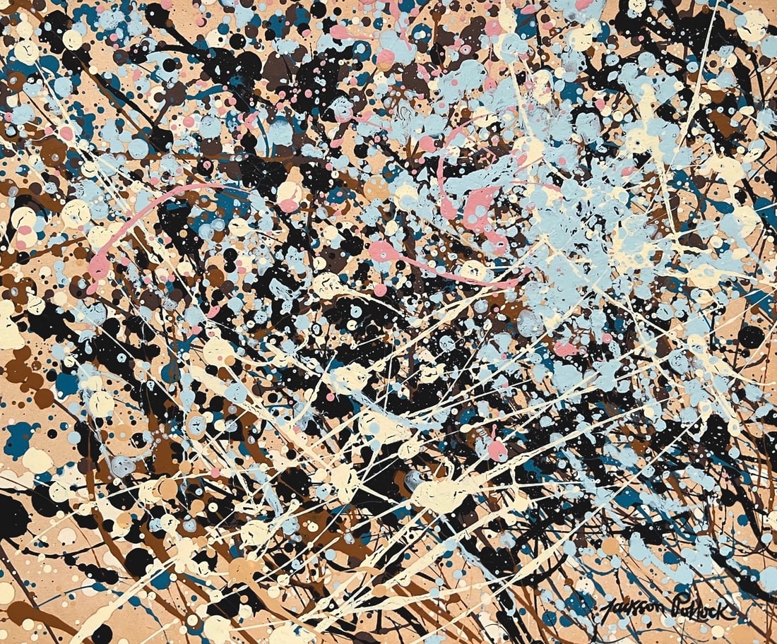 Acrylic painting Jackson Pollock style of Abstract Expressionism American dots (1 of 2)