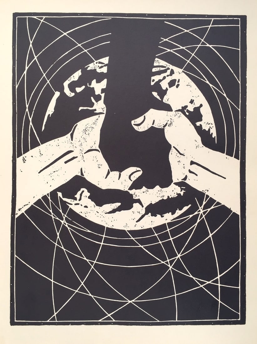 Wassiljev Russian vintage litho print world peace (1 of 3)