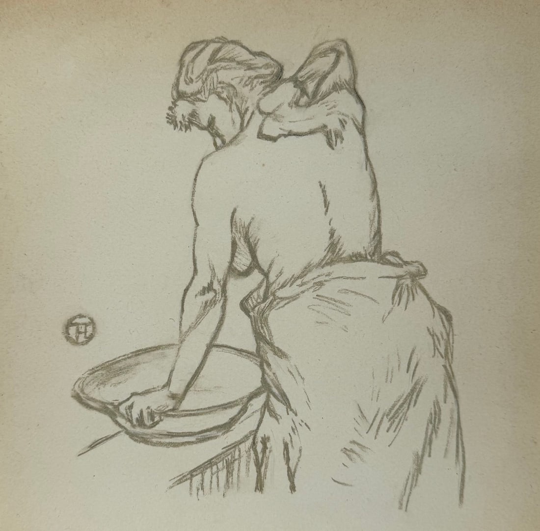 Henri de Toulouse Lautrec after French Post-Impressionist pastel drawing woman (1 of 2)