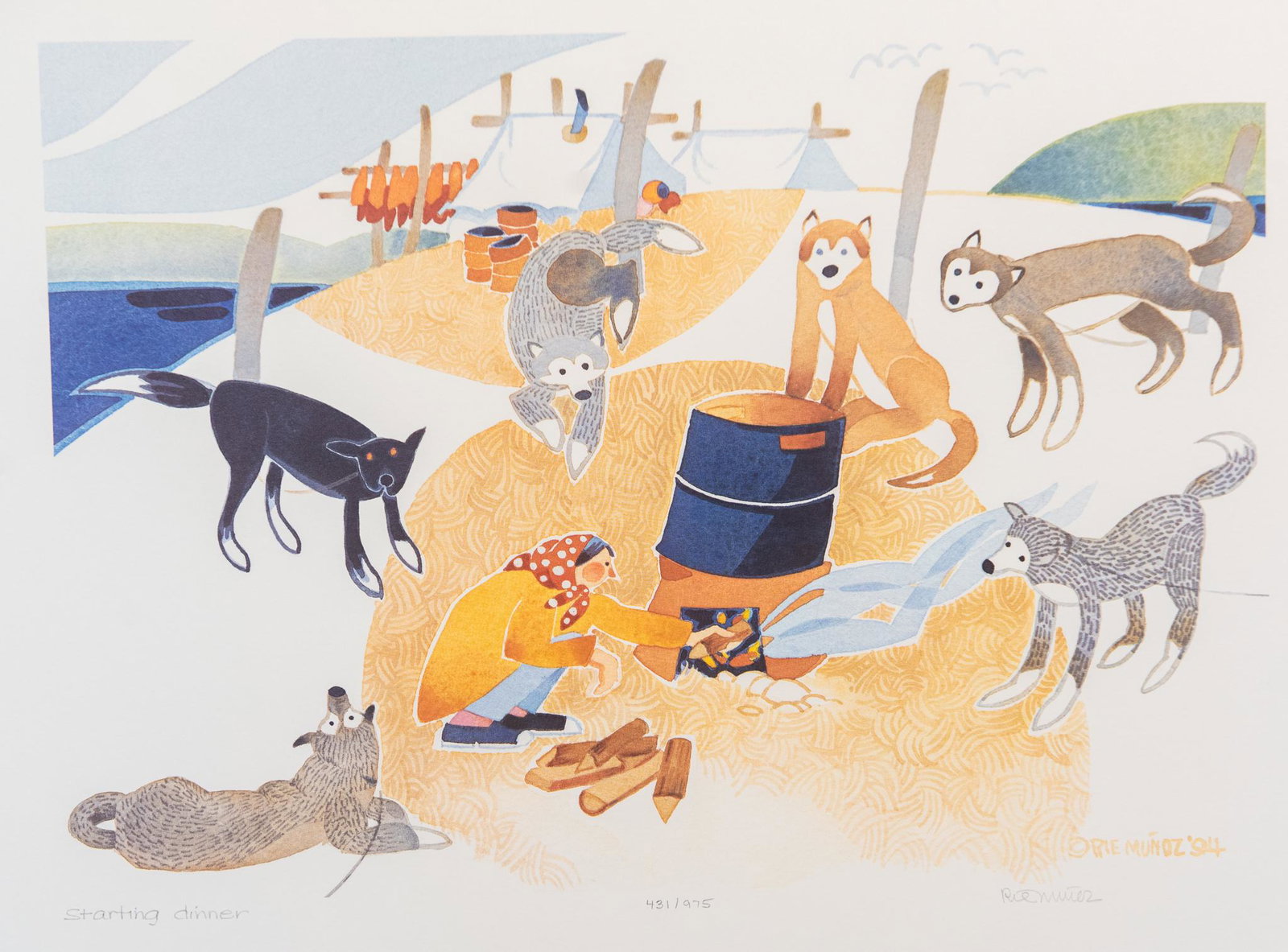 "STARTING DINNER" LIMITED SIGNED RIE MUNOZ PRINT (1 of 4)