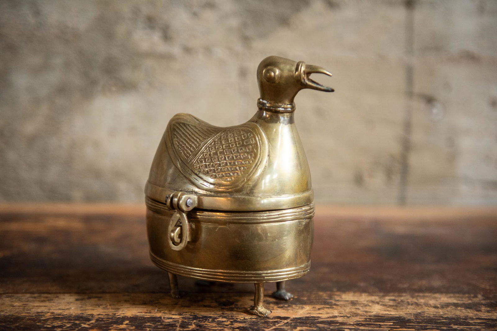 1960s SOLID BRASS DUCK INCENSE BURNER (1 of 5)