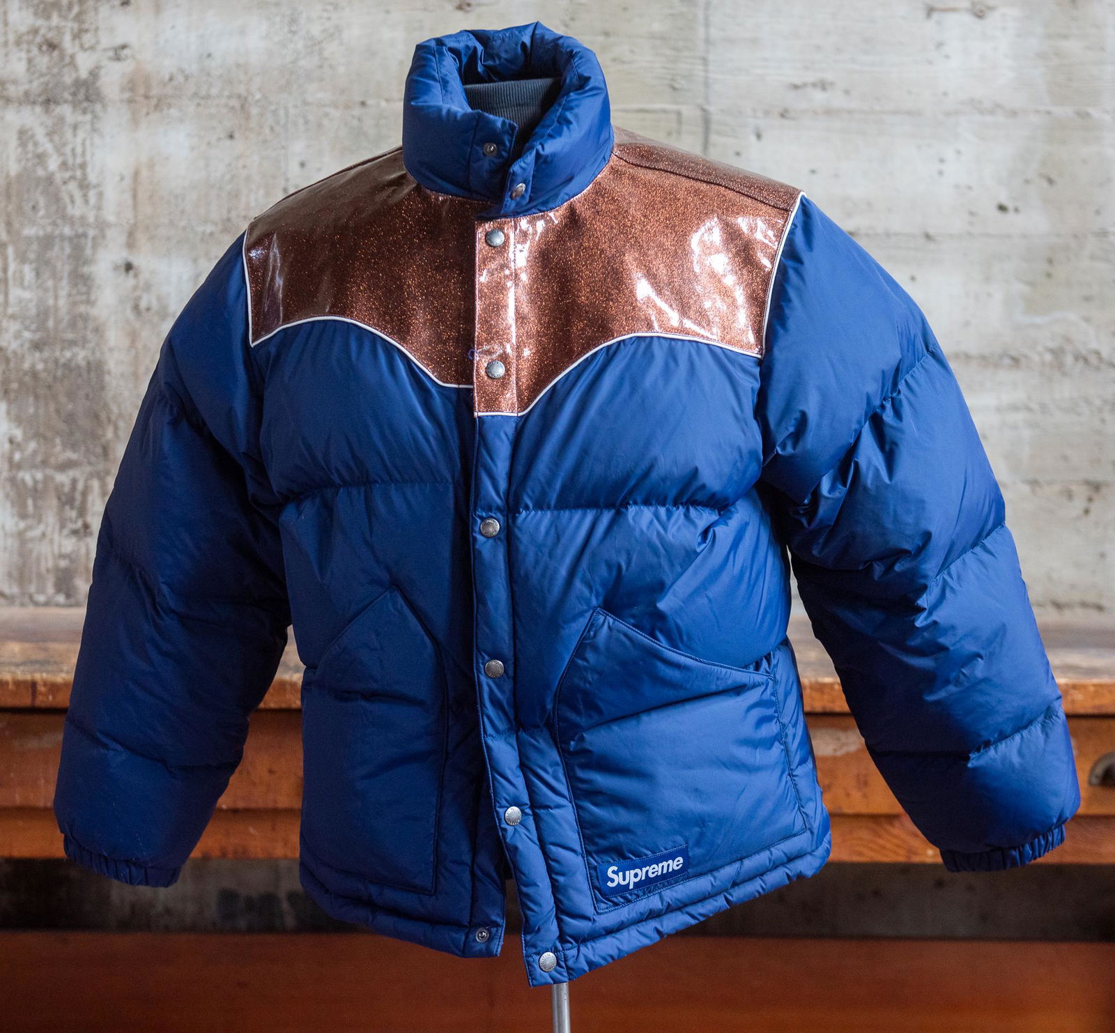 Supreme Glitter Yoke Down Puffer Jacket Auction