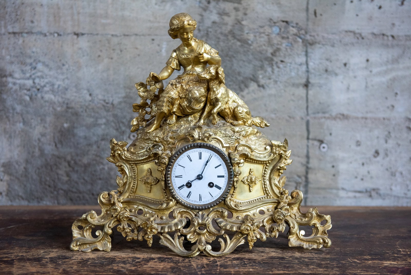 A.H. & CIE FRENCH GILT MANTLE CLOCK (1 of 6)