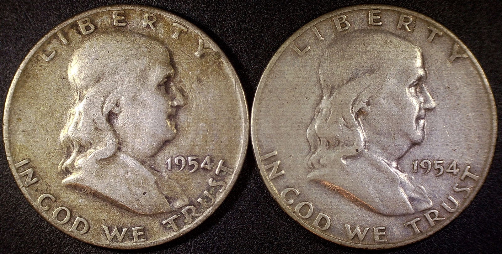 FOUR FRANKLIN HALF-DOLLARS (1 of 4)