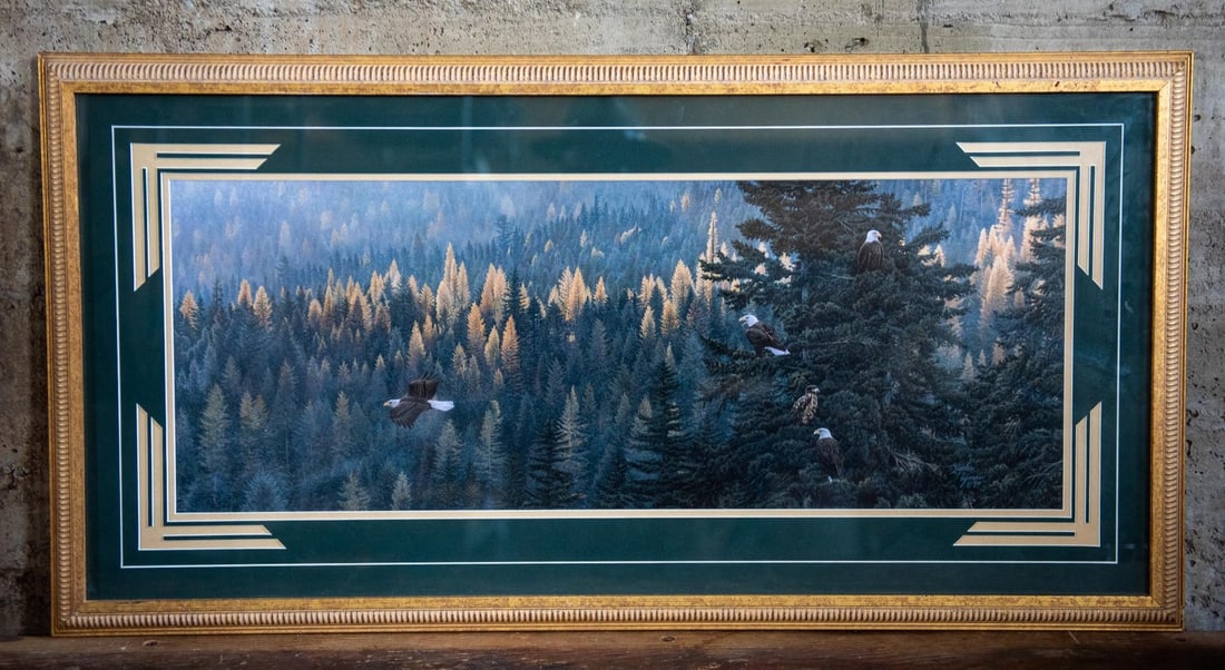 "CHANGING OF THE GUARDS" STEPHEN LYMAN: "Changing of the Guards" by listed artist Stephen Lyman, circa 2001. Professionally framed and matted, comes with certificate of authenticity from Greenwich Workshop. Lyman was an explorer who special