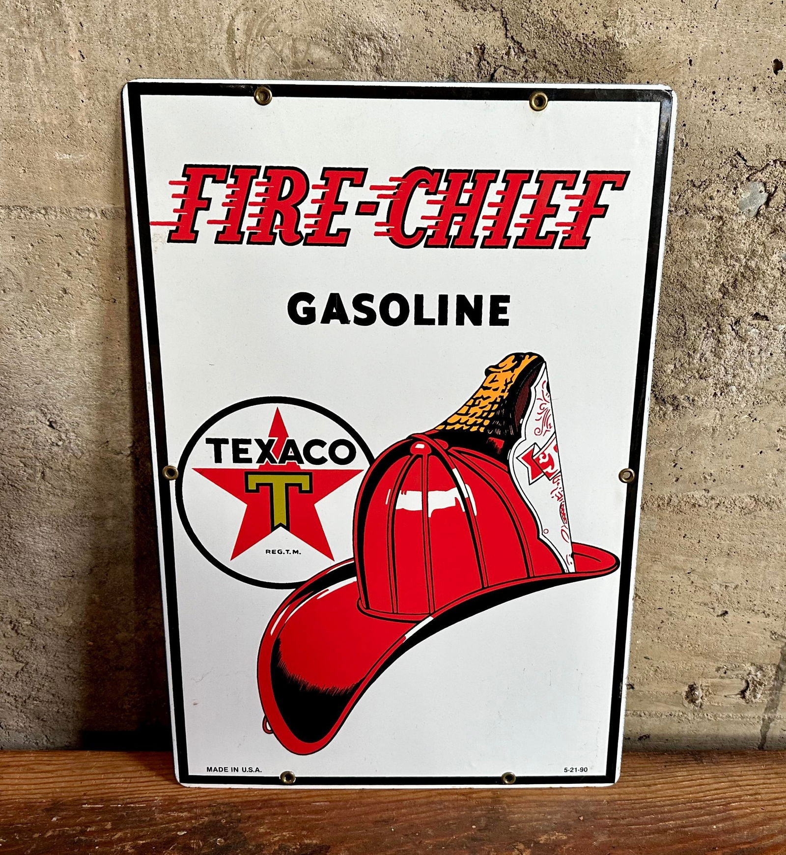 TEXACO FIRE-CHIEF GASOLINE SIGN (1 of 5)