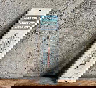 MARTIN SENOUR PAINTS THERMOMETER: Martin Senour Paints metal thermometer. Since 1928, Martin Senour® Automotive Finishes has been the exclusive supplier of automotive refinish paints and products to NAPA Auto Parts. Martin