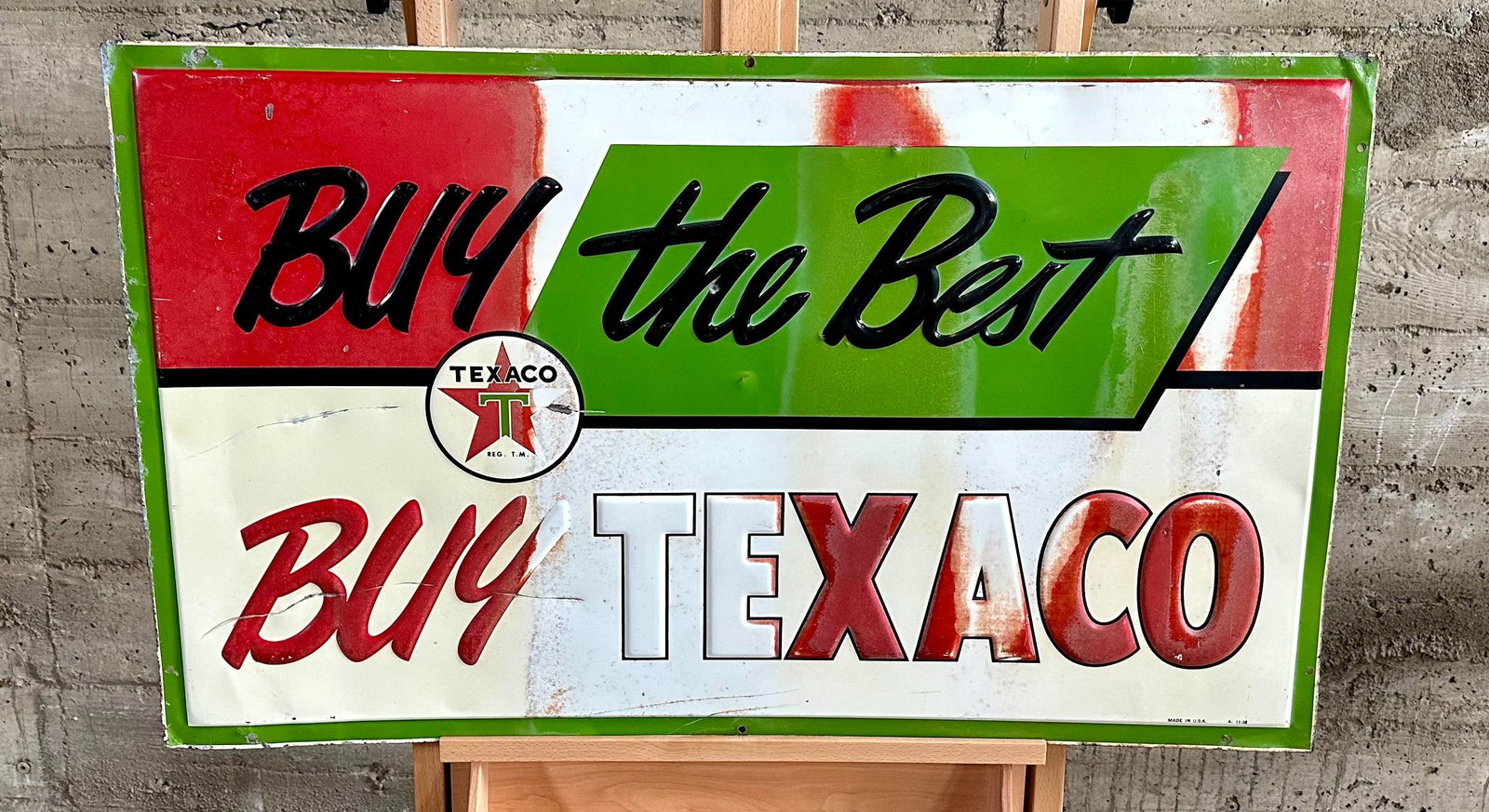 BUY THE BEST BUY TEXACO EMBOSSED SIGN (1 of 6)