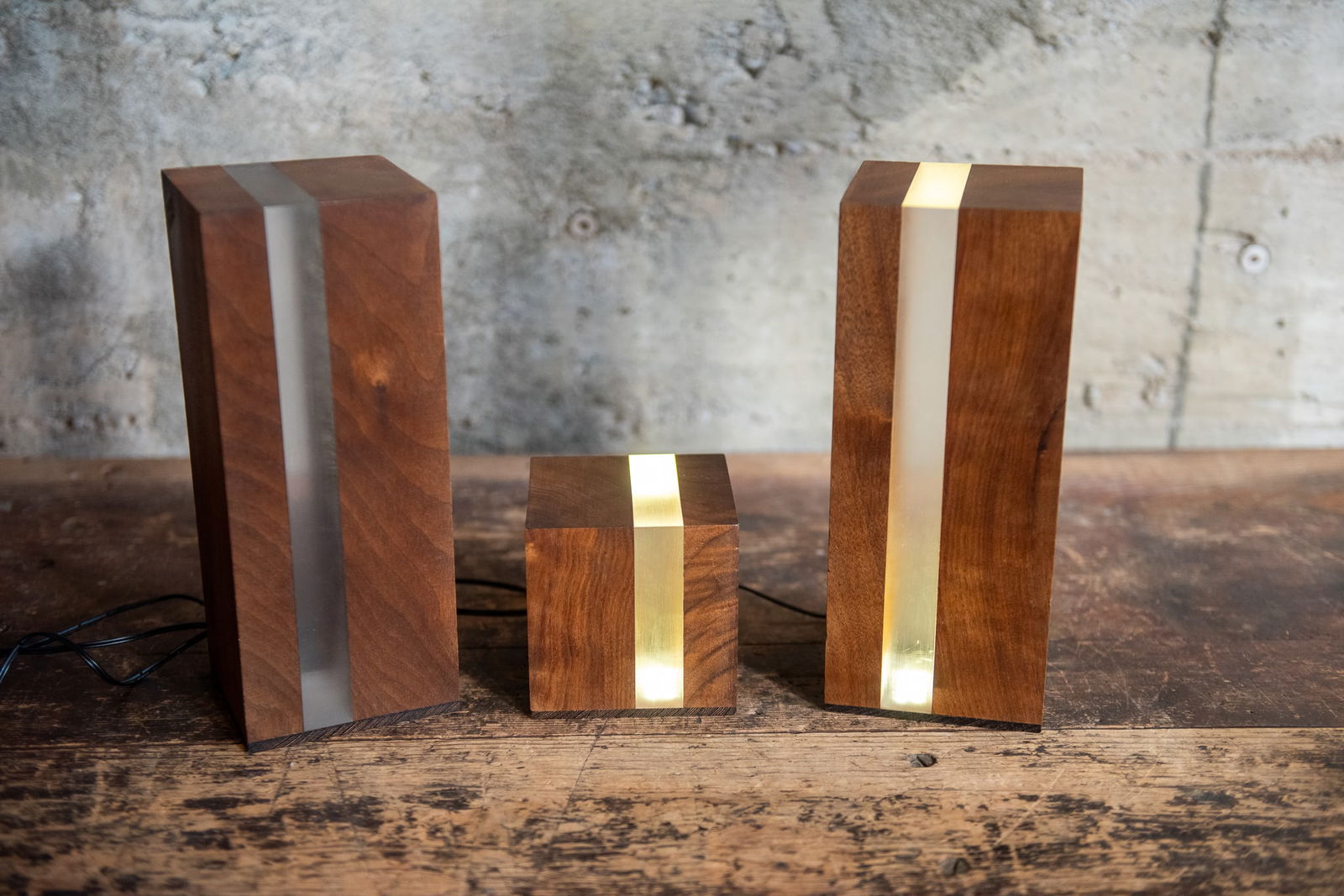 HAND-CRAFTED WALNUT & EPOXY LAMPS (1 of 4)