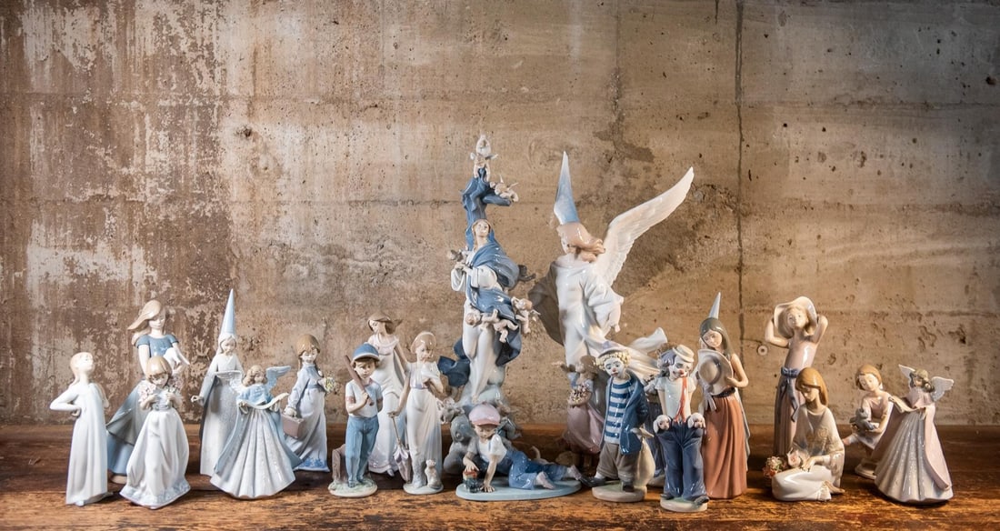 LLADRO FIGURINE ASSORTMENT: A massive assortment of Lladro figurines. Some have minor damage, chips and many are still in very good condition. This lot will not be shipped by Salem Auction House - but we are happy to make arrang