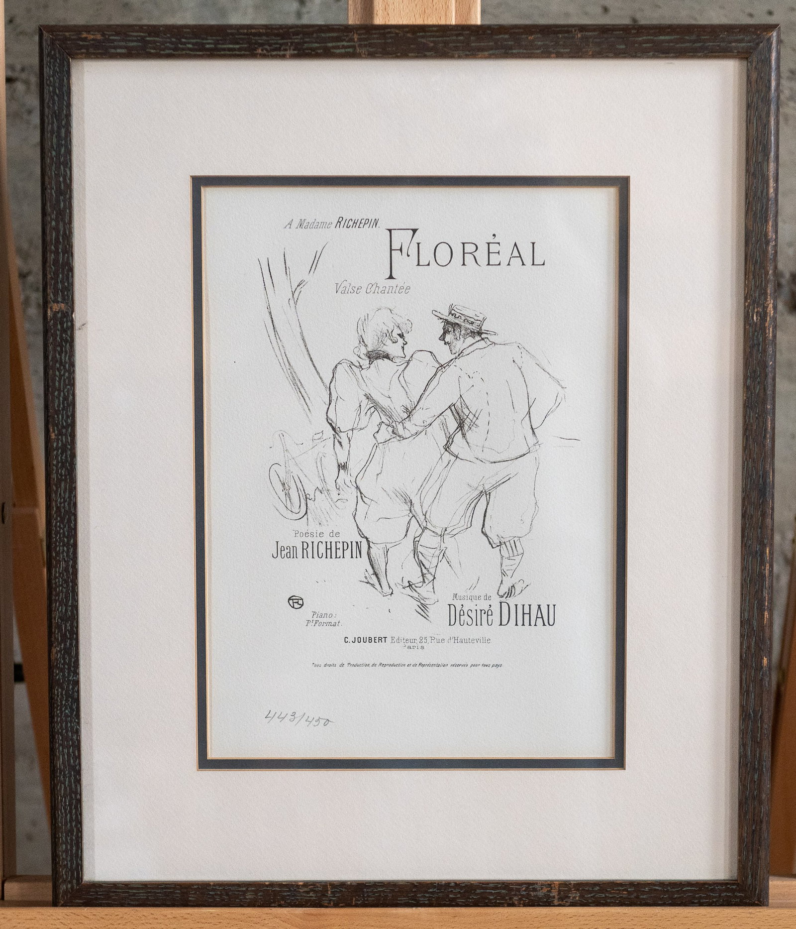 "FLORÉAL", MELODIES DE DESIRÉ DIHAU LITHOGRAPH, HENRI DE TOULOUSE-LAUTREC (1 of 5)