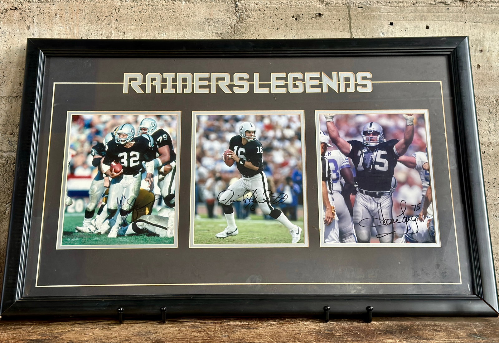 TRIPLE AUTOGRAPHED RAIDERS LEGENDS MEMORABILIA PHOTOGRAPHS (1 of 6)