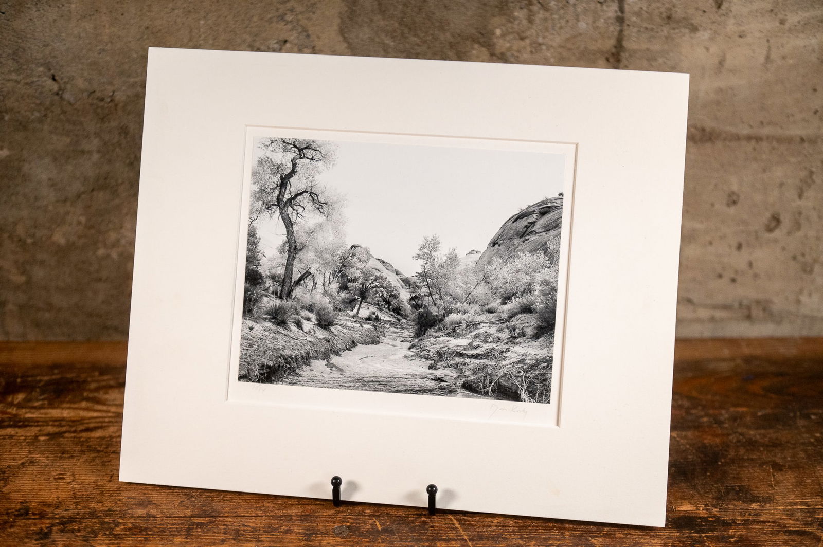 'FORBIDDING CANYON, AZ', DON KIRBY: "Forbidding Canyon, AZ" an archival pigment ink print taken by photographer Don Kirby. Taken in 1984. Matted, and measures in the matting 13" H x 16" W. Kirby (1936-) is a well known photographer who