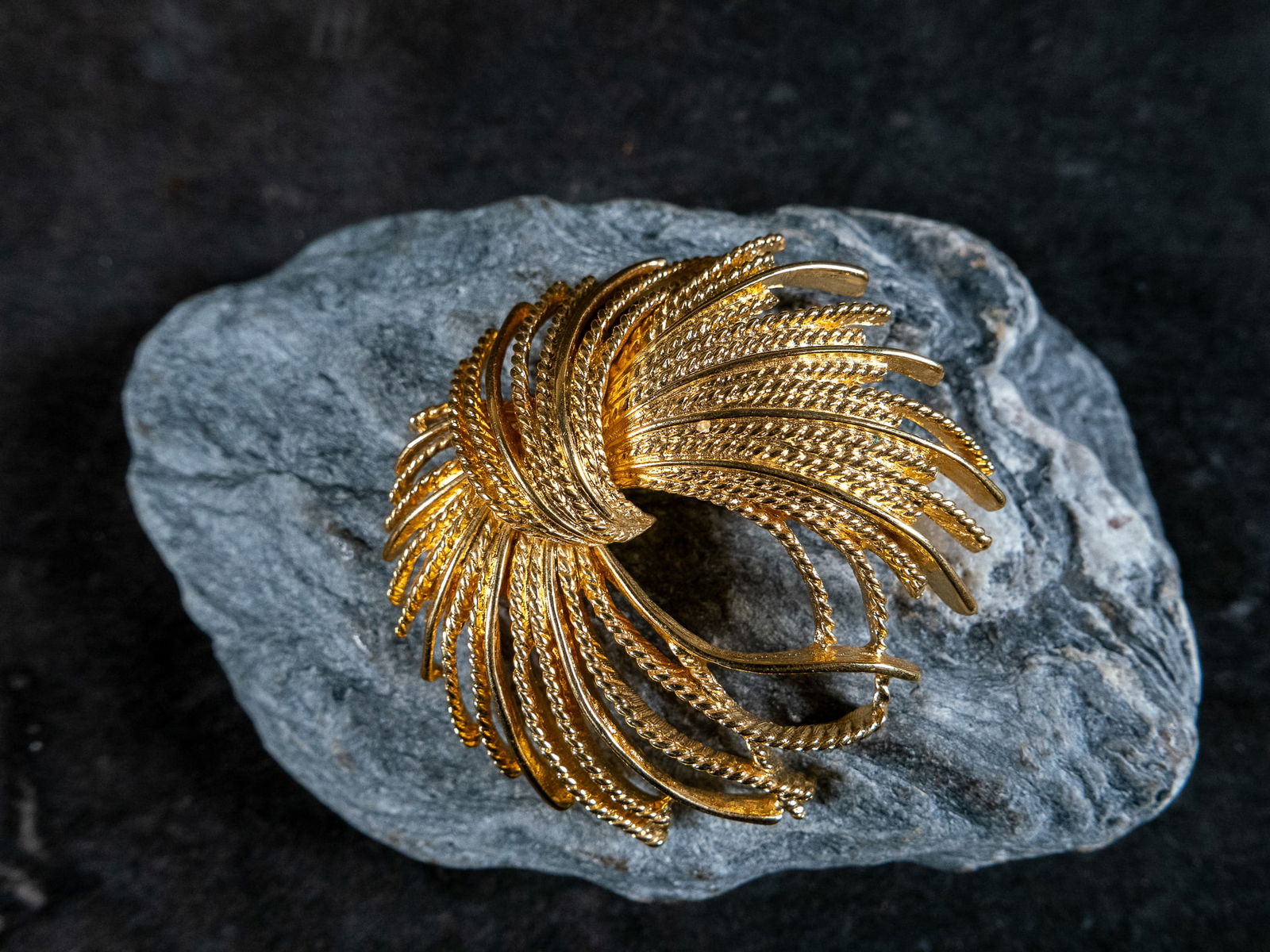 22K GP CORDELIA SPRAY BROOCH, MONET: A Cordelia spray brooch by Monet. An early 1960s design by Leroy Miozzi that was the most popular of all of Monet's collections and was produced for over 25 years.This brooch is 22K triple gold plated