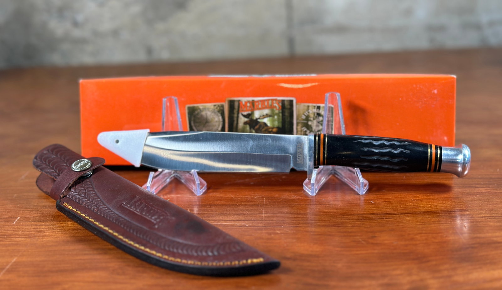 MARBLES STAG HORN FIXED BLADE KNIFE (1 of 5)