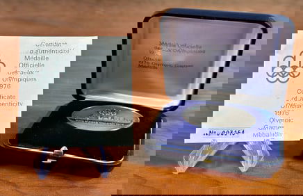 OFFICIAL 1976 OLYMPIC GAMES MEDALLION, 925 FINE SILVER