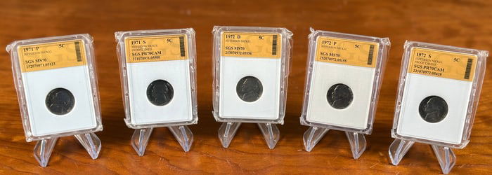 1971 & 1972 JEFFERSON NICKEL SLABS